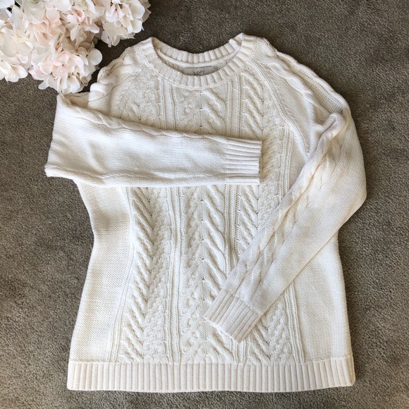 LOFT Sweaters - Loft Cable Knit Cold Shoulder Sweater
